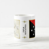 Papoea-Nieuw-Guinea Vlag + Kaart Mok (Center)