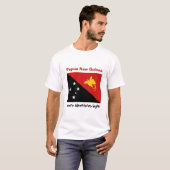 Papoea-Nieuw-Guinea Vlag + Kaart + Tekst T-shirt (Voorkant volledig)