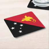 Papoea-Nieuw-Guinea vlag Kartonnen Onderzetters (Schuin)