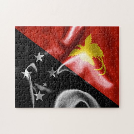 Papoea-Nieuw-Guinea vlag Legpuzzel (Horizontaal)