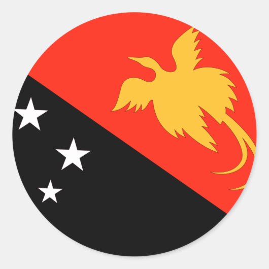 Papoea-Nieuw-Guinea vlag Ronde Sticker (Voorkant)