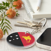 Papoea-Nieuw-Guinea vlag Sleutelhanger (Voorkant Rechts)