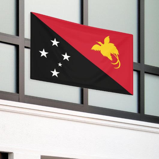 Papoea-Nieuw-Guinea vlag Spandoek (Buitenkant Gebouw)