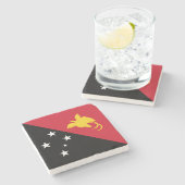 Papoea-Nieuw-Guinea vlag Stenen Onderzetter (Zijkant)