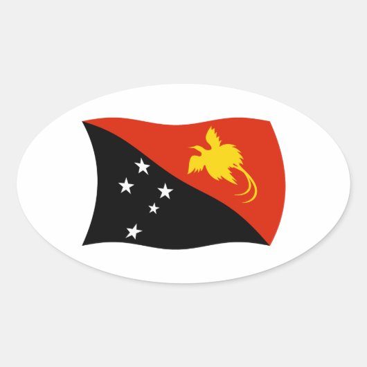Papoea-Nieuw-Guinea Vlag Sticker (Voorkant)