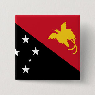 Papoea-Nieuw-Guinea vlag Vierkante Button 5,1 Cm