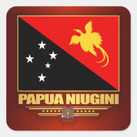 Papoea-Nieuw-Guinea vlag Vierkante Sticker (Voorkant)