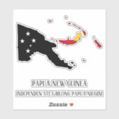 Papoea-Nieuw-Guinea Vlagkaart Sticker (Vel)