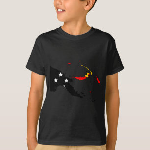 Papoea-Nieuw-Guinea vlagkaart T-shirt