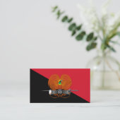 Papoea-Nieuw-Guinese vlag & Nationaal embleem Visitekaartje (Staand voorkant)