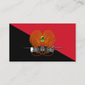 Papoea-Nieuw-Guinese vlag & Nationaal embleem Visitekaartje (Voorkant)