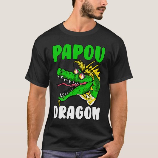 Papou Dragon  Father's Day T-shirt (Voorkant)