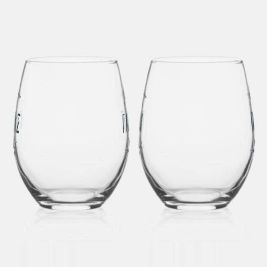 Papou en Yiayia Griekse grootouders blauw Wijnglas Zonder Voet (Links)