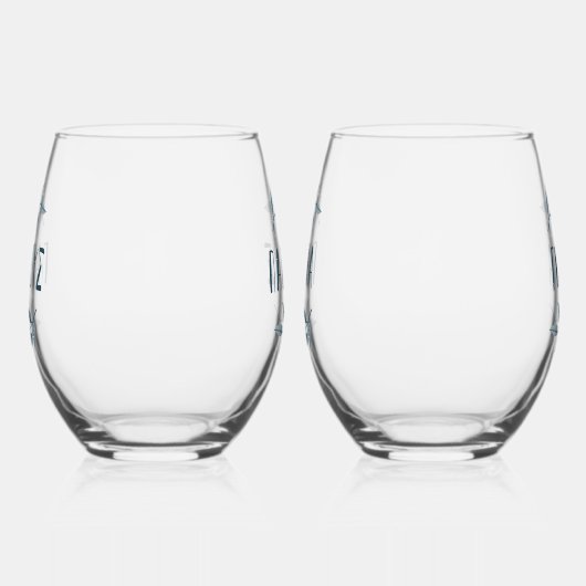 Papou en Yiayia Griekse grootouders blauw Wijnglas Zonder Voet (Rechts)