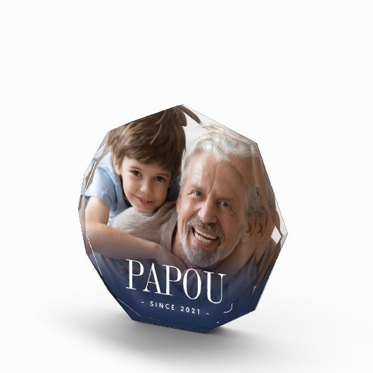 Papou Grandpa Jaar ingesteld Fotoblokken (Rechts)