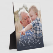 "Papou" Oprichtingsjaar | Vaderdag Foto Fotoplaat (Zijkant)