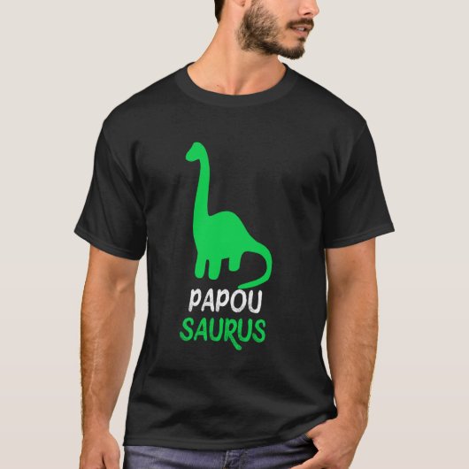 Papou-Saurus Dino Dinosaur PapouSaurus Cool Grappi T-shirt (Voorkant)