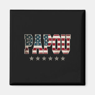 Papou Vaderdag Amerikaanse vlag 4 juli cadeau Magneet