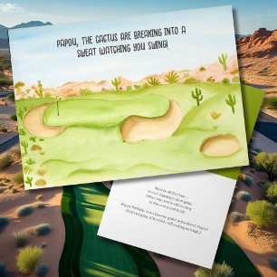 Papou, Verjaardag Desert golfbaan Waterverf Kaart