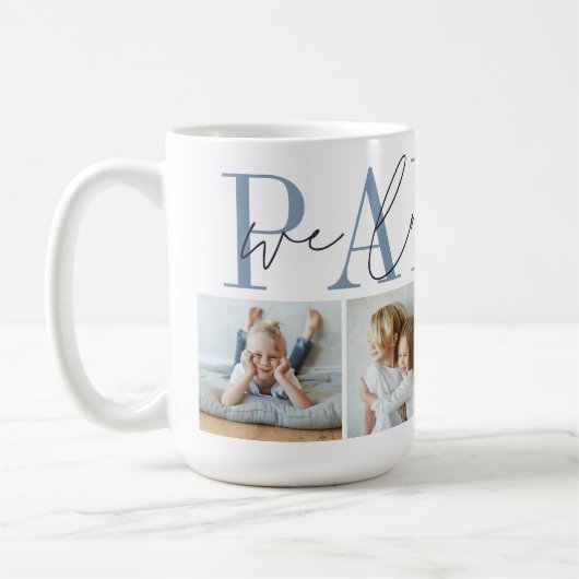 Papou We houden van je 4 Foto Collage Koffiemok (Links)