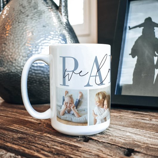 Papou We houden van je 4 Foto Collage Koffiemok