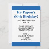Papou's 60e verjaardag Griekse vlag nodigt uit Kaart (Achterkant)