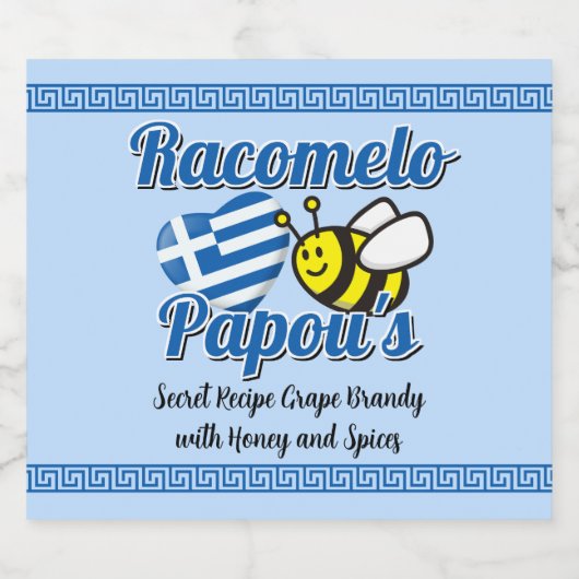Papou's Racomelo Label Likeurfles Etiket (Enkel label)