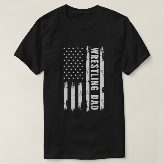 Pappa American Flag Wrestlers Grunge Retro T-shirt (Design voorkant)