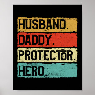 Pappa-beschermer Hero Veteran Dag Poster