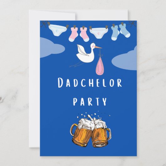 pappa douche dadchelor , bierparty kaart (Voorkant)
