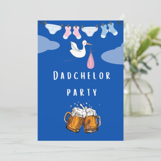 pappa douche dadchelor , bierparty kaart (Staand voorkant)