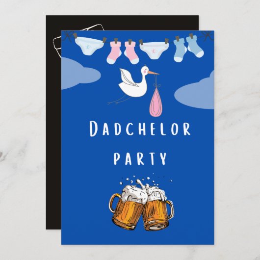 pappa douche dadchelor , bierparty kaart (Voorkant / Achterkant)