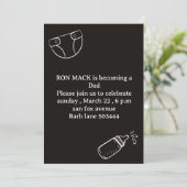 pappa douche dadchelor nodigt uit aankondiging (Staand voorkant)