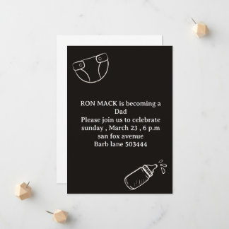 pappa douche dadchelor nodigt uit aankondiging