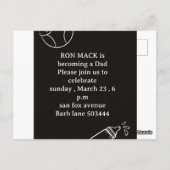 pappa douche dadchelor nodigt uit briefkaart (Achterkant)