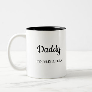 pappa   Moderne Vaderdag Kinder namen Tweekleurige Koffiemok