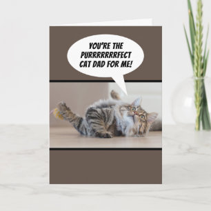 Pappa peuter pat pat uit een kat op Vaderdag Kaart