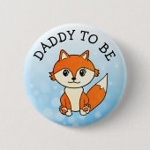 Pappa to be Forest Animals Fox Baby shower Button (Voorkant)