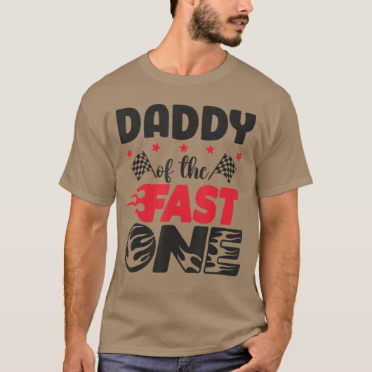 Pappa van The Fast One Racing Pa 1st Birthday Boy T-shirt (Voorkant)