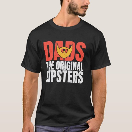Pappas De Originele Hipsters Papa T-shirt (Voorkant)