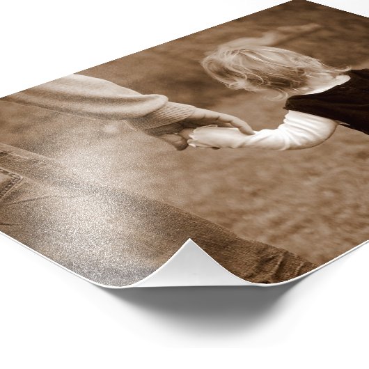 Pappa's hand houden foto afdruk (Hoek)