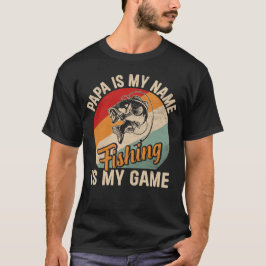 Pappas my name fish the game mannen t-shirt