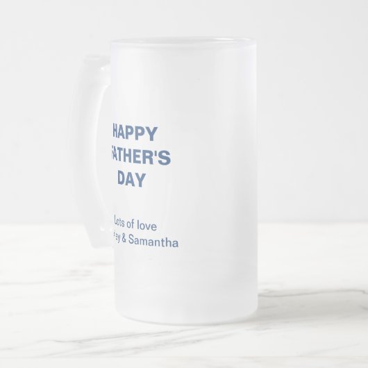 Pappa's plezier ontspannen en drink bier blauwe mo matglas bierpul (Voorkant links)