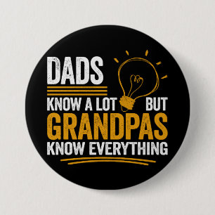 Pappas weten veel, maar opa's weten alles ronde button 7,6 cm
