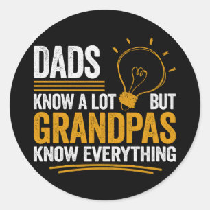 Pappas weten veel, maar opa's weten alles ronde sticker