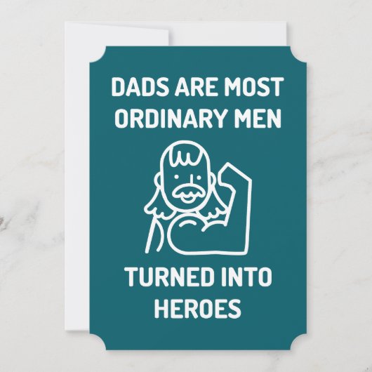 Pappas zijn helden Vaderdagkaart – Spierballen Pap Feestdagenkaart (Voorkant)