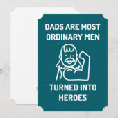 Pappas zijn helden Vaderdagkaart – Spierballen Pap Feestdagenkaart (Voorkant / Achterkant)