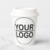 Pappbecher Kaffee mit Deckel Pappbecher Papieren Bekers (Voorkant)