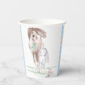 Pappbecher Osterparty mit Pferd und Osterhase Papieren Bekers (Voorkant)