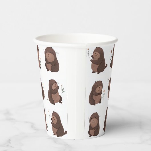 Pappbecher "Otto der braune Maulwurf" Papieren Bekers